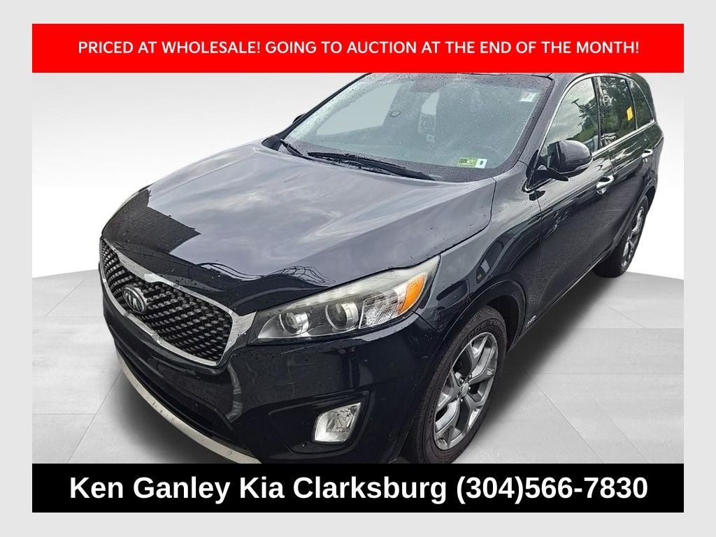 2016 Kia Sorento SX in Ebony Black — front three-quarter view