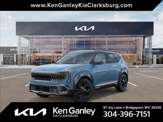 2027 Kia Seltos X-Line in Frost Blue — front three-quarter view