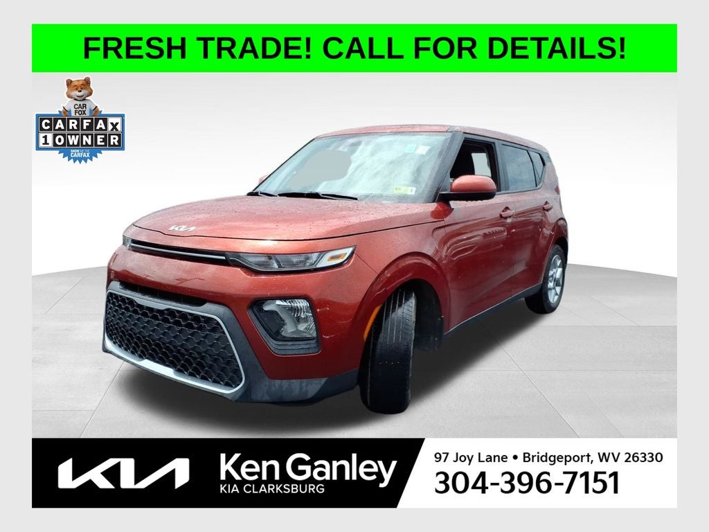 2022 Kia Soul LX in Mars Orange — front three-quarter view
