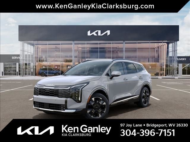 2026 Kia Sportage Hybrid SX-Prestige in Wolf Gray — front three-quarter view